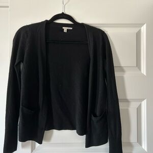 Halogen Black Open-Front Pocket Cardigan